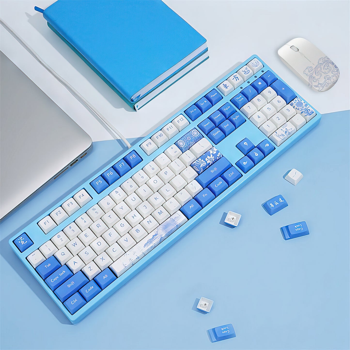 white porcelain keycap set