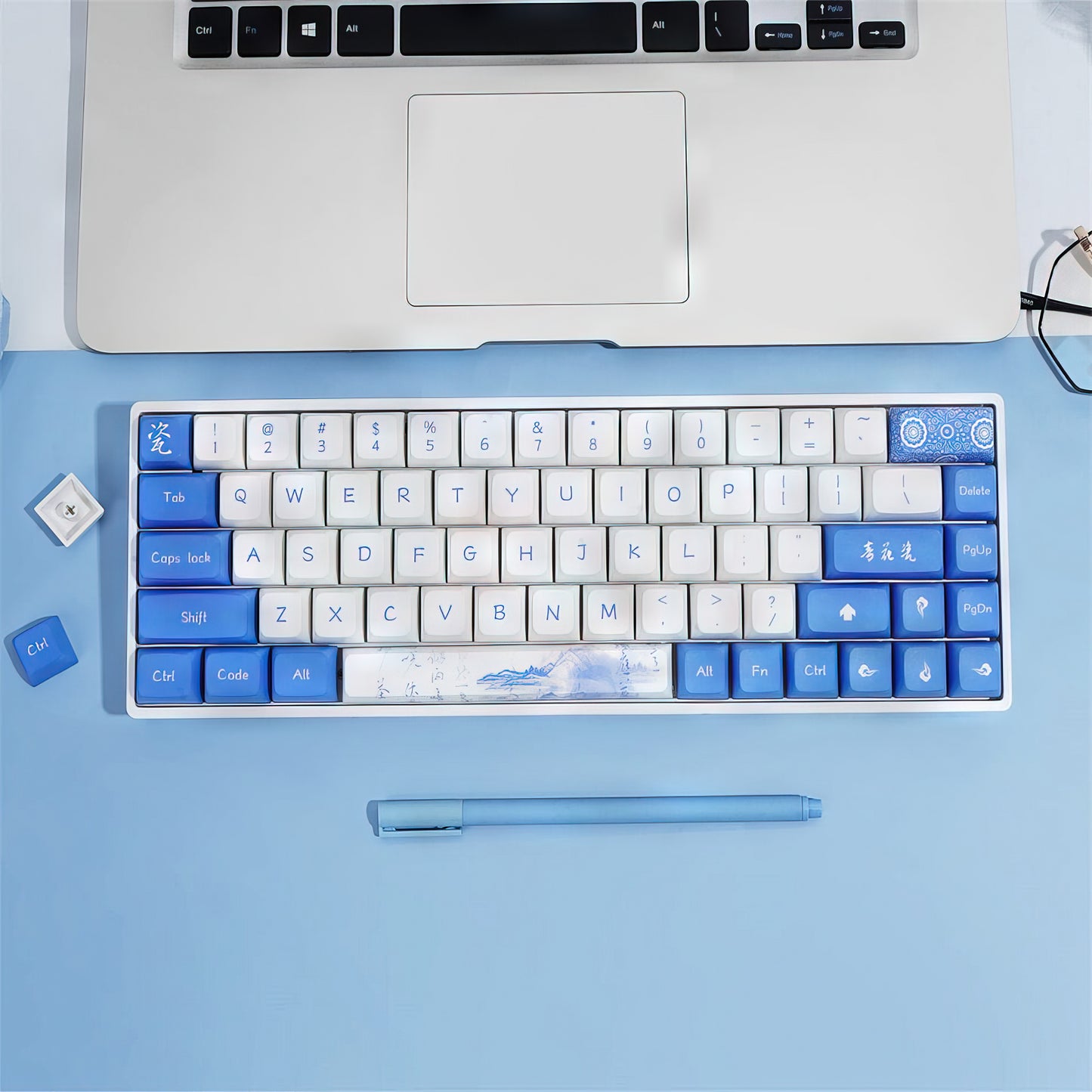 white porcelain keycap set